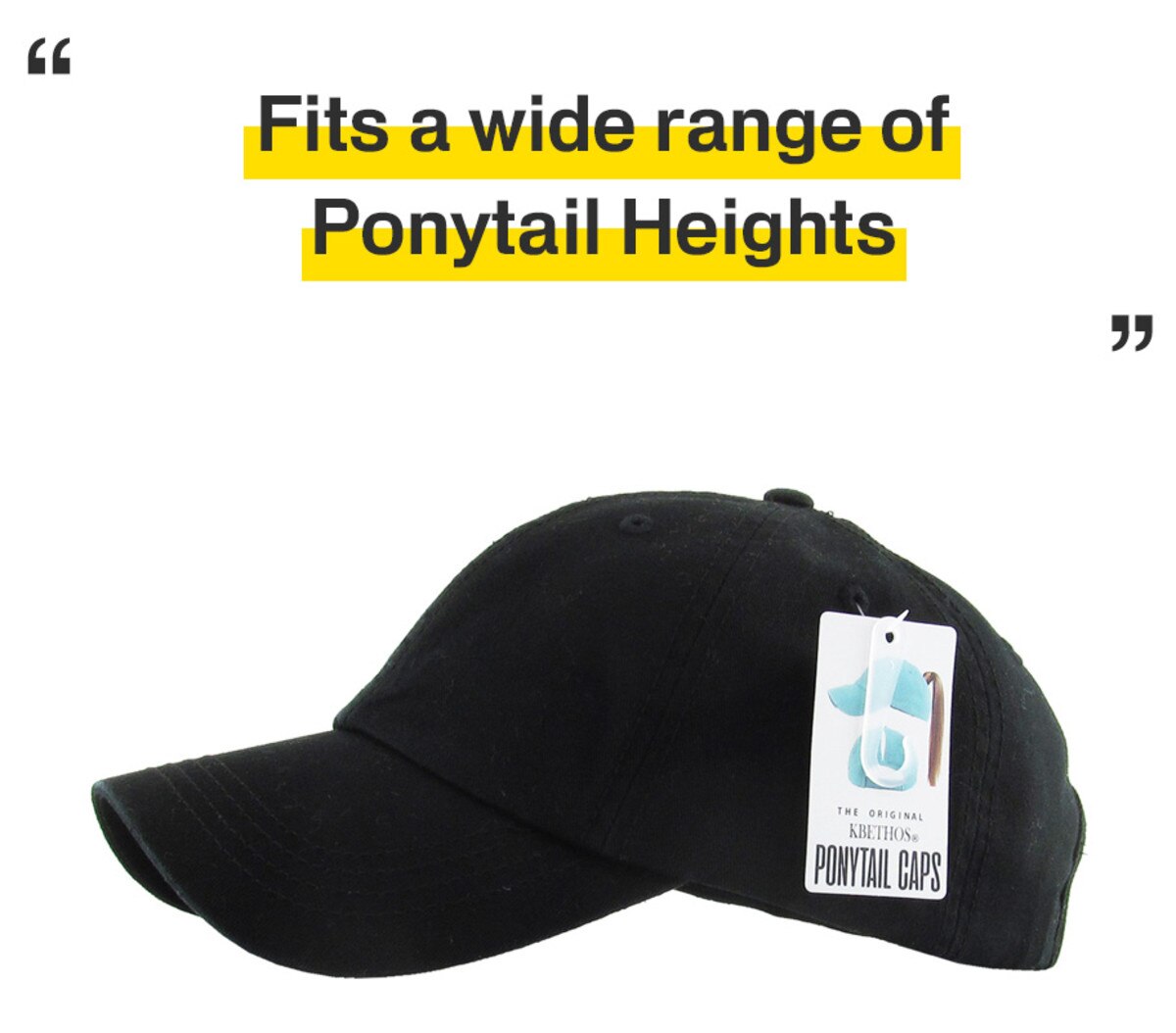 Classic Smooth Cotton Ponytail Ballcap Black